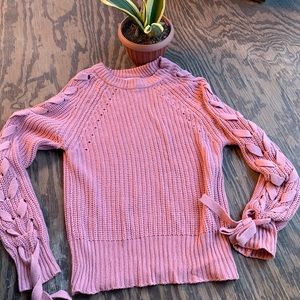 Blush Pink threaded knitted sweater size Small